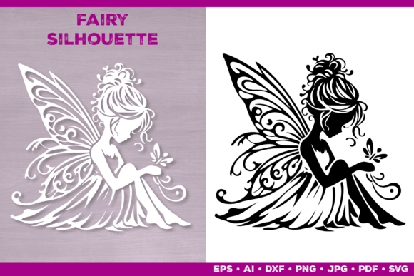 Download Flower Fairy Silhouette SVG - Silhouette svg Collection